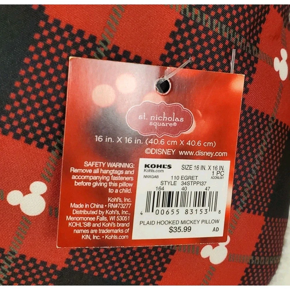 Christmas‎ Throw Pillow Mickey Mouse & Minnie Mouse Disney New with tags (2)